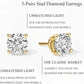 5 Pairs 14K Gold Plated Stud Earrings for Women, Hypoallergenic Earring Sets for Multiple Piercing, Premium Cubic Zirconia Studs Earrings for Women