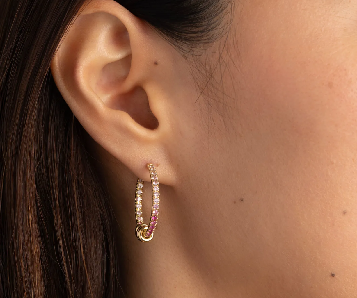 Gilded Sapphire Ombré Hoops