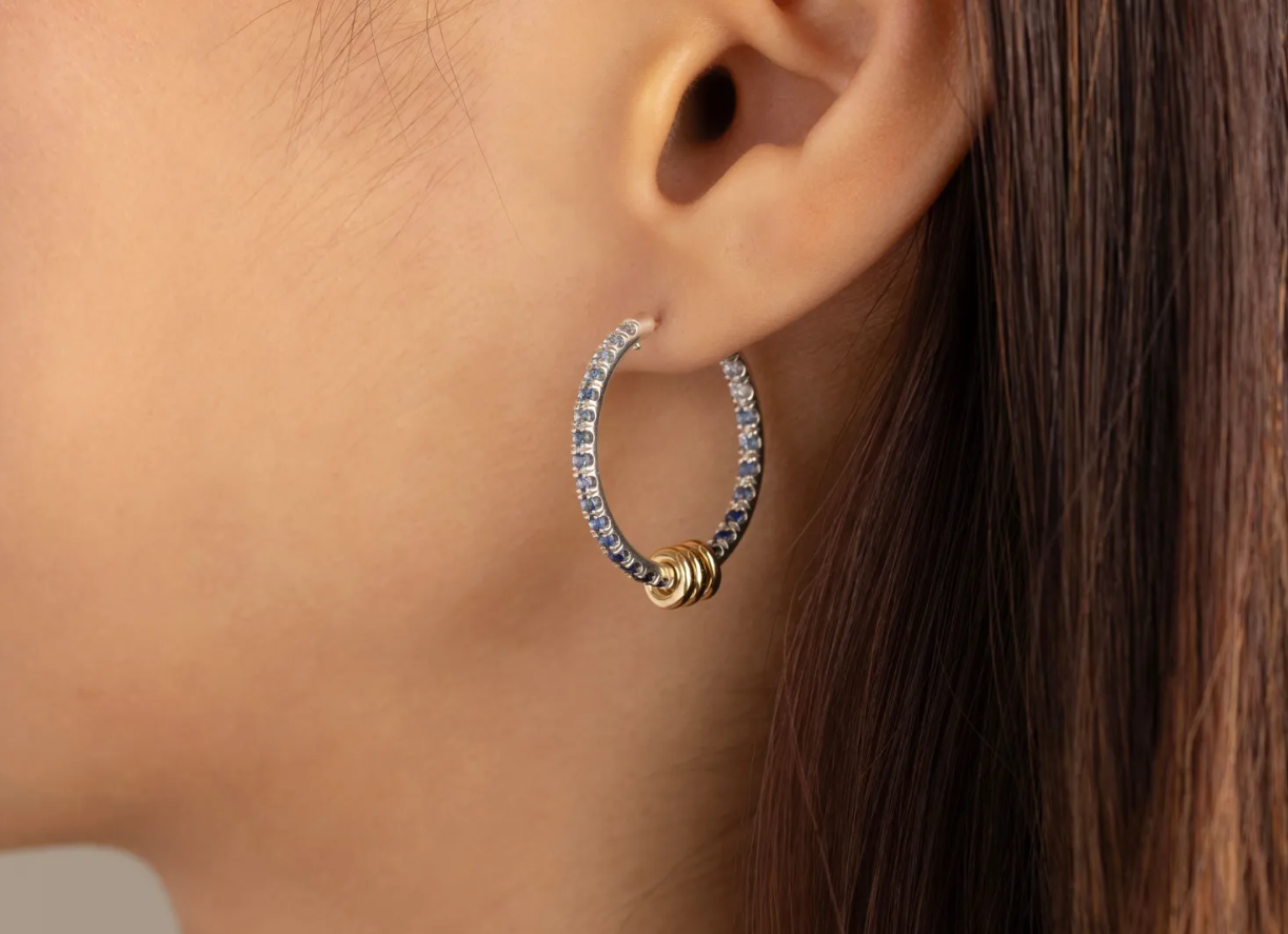Gilded Sapphire Ombré Hoops