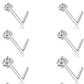 Nose Rings Studs: 8Pcs 20G/18G Gold/Silver 316L Stainless Steel Nose Studs Hypoallergenic Corkscrew Nose Piercing Jewelry for Women Men Clear Zircon Inlaid Top Size 1.5mm 2mm 2.5mm 3mm