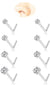 Nose Rings Studs: 8Pcs 20G/18G Gold/Silver 316L Stainless Steel Nose Studs Hypoallergenic Corkscrew Nose Piercing Jewelry for Women Men Clear Zircon Inlaid Top Size 1.5mm 2mm 2.5mm 3mm