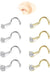 Nose Rings Studs: 8Pcs 20G/18G Gold/Silver 316L Stainless Steel Nose Studs Hypoallergenic Corkscrew Nose Piercing Jewelry for Women Men Clear Zircon Inlaid Top Size 1.5mm 2mm 2.5mm 3mm