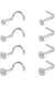 Nose Rings Studs: 8Pcs 20G/18G Gold/Silver 316L Stainless Steel Nose Studs Hypoallergenic Corkscrew Nose Piercing Jewelry for Women Men Clear Zircon Inlaid Top Size 1.5mm 2mm 2.5mm 3mm
