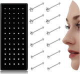 Straight L Shaped Stainless Steel Nose Studs Rings Piercing Body Jewelry 20G-22G 1.5mm 2mm 2.5mm