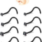Nose Rings Studs: 8Pcs 20G/18G Gold/Silver 316L Stainless Steel Nose Studs Hypoallergenic Corkscrew Nose Piercing Jewelry for Women Men Clear Zircon Inlaid Top Size 1.5mm 2mm 2.5mm 3mm