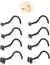 Nose Rings Studs: 8Pcs 20G/18G Gold/Silver 316L Stainless Steel Nose Studs Hypoallergenic Corkscrew Nose Piercing Jewelry for Women Men Clear Zircon Inlaid Top Size 1.5mm 2mm 2.5mm 3mm