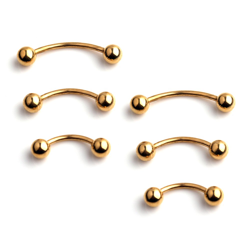 3prs(6pcs) Surgical Steel Tiny Curved Eyebrow Ear Navel Belly Lip Ring Barbell Piercing Jewelry 20g 6mm/8mm/10mm