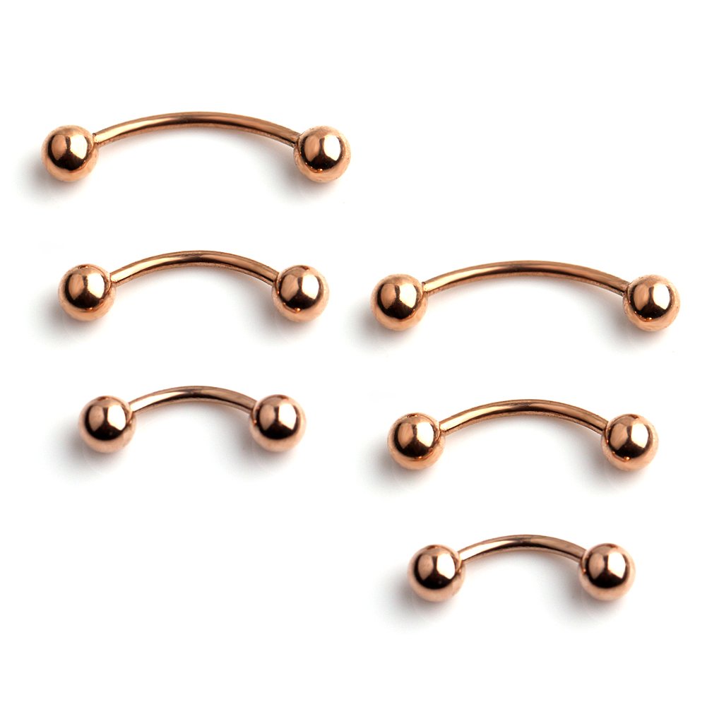 3prs(6pcs) Surgical Steel Tiny Curved Eyebrow Ear Navel Belly Lip Ring Barbell Piercing Jewelry 20g 6mm/8mm/10mm
