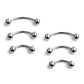 3prs(6pcs) Surgical Steel Tiny Curved Eyebrow Ear Navel Belly Lip Ring Barbell Piercing Jewelry 20g 6mm/8mm/10mm