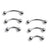 3prs(6pcs) Surgical Steel Tiny Curved Eyebrow Ear Navel Belly Lip Ring Barbell Piercing Jewelry 20g 6mm/8mm/10mm