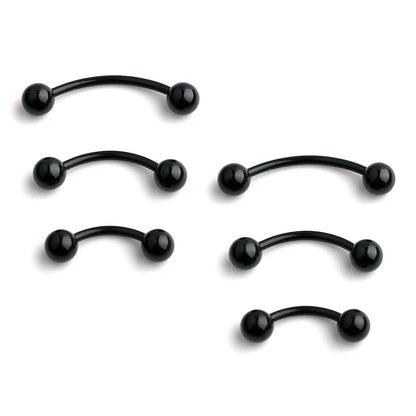 3prs(6pcs) Surgical Steel Tiny Curved Eyebrow Ear Navel Belly Lip Ring Barbell Piercing Jewelry 20g 6mm/8mm/10mm