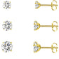 10 Pairs Small Stud Earrings for Women Precision-Cut Cubic Zirconia Earrings for Sensitive Ears Hypoallergenic Surgical Stainless Steel Tiny Stack Earrings for Multiple Piercing