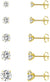 10 Pairs Small Stud Earrings for Women Precision-Cut Cubic Zirconia Earrings for Sensitive Ears Hypoallergenic Surgical Stainless Steel Tiny Stack Earrings for Multiple Piercing