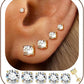 5 Pairs 14K Gold Plated Stud Earrings for Women, Hypoallergenic Earring Sets for Multiple Piercing, Premium Cubic Zirconia Studs Earrings for Women