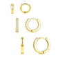 Small Huggie Hoop Earrings Set for Women, Gold Plated Hoops Stacks for Multiple Piercings, Dainty Cute Mini Lightweight Cartilage Studs Trendy Jewelry Gift
