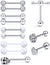 5/8in(16mm) L, 14G Tongue Piercing Barbells Multicolor Surgical Stainless Steel Long Nipple Piercing Barbells Body Jewelry for Women