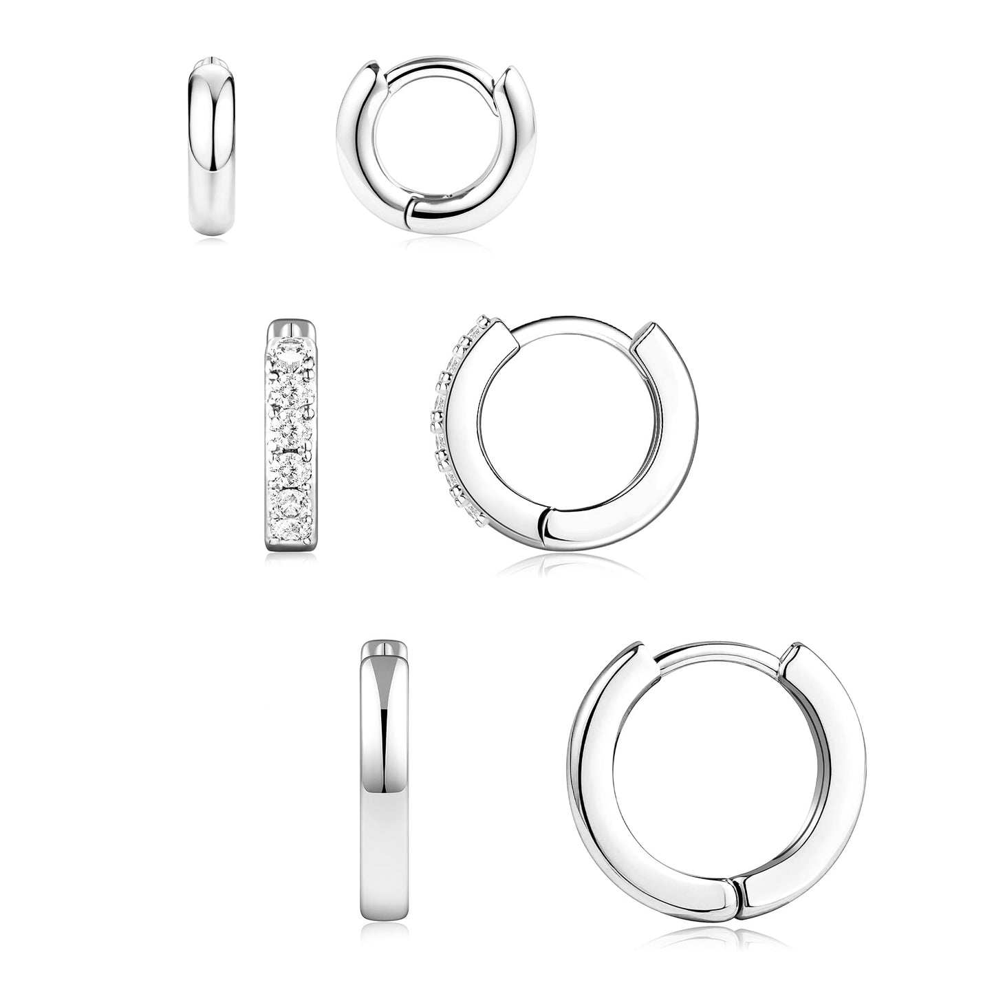 Small Huggie Hoop Earrings Set for Women, Gold Plated Hoops Stacks for Multiple Piercings, Dainty Cute Mini Lightweight Cartilage Studs Trendy Jewelry Gift