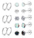 Jstyle Surgical Steel Earrings for Sensitive Ears Hypoallergenic 20G Stainless Steel Stud Hoop Earrings for Women Men Small Opal Ball CZ Surgical Steel Flat Back Earrings Cartilage Earrings Hoop Stud