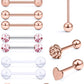 5/8in(16mm) L, 14G Tongue Piercing Barbells Multicolor Surgical Stainless Steel Long Nipple Piercing Barbells Body Jewelry for Women