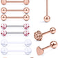5/8in(16mm) L, 14G Tongue Piercing Barbells Multicolor Surgical Stainless Steel Long Nipple Piercing Barbells Body Jewelry for Women
