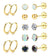 Jstyle Surgical Steel Earrings for Sensitive Ears Hypoallergenic 20G Stainless Steel Stud Hoop Earrings for Women Men Small Opal Ball CZ Surgical Steel Flat Back Earrings Cartilage Earrings Hoop Stud
