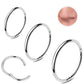 Nose Rings Studs: 8Pcs 20G/18G Gold/Silver 316L Stainless Steel Nose Studs Hypoallergenic Corkscrew Nose Piercing Jewelry for Women Men Clear Zircon Inlaid Top Size 1.5mm 2mm 2.5mm 3mm