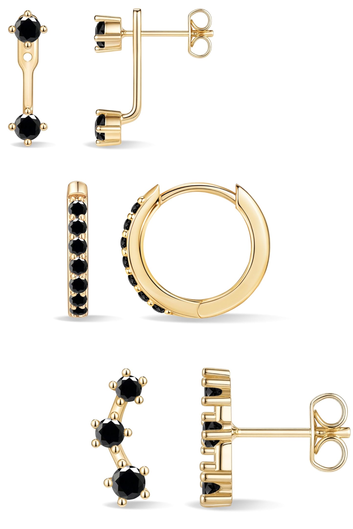 Small Huggie Hoop Earrings Set for Women, Gold Plated Hoops Stacks for Multiple Piercings, Dainty Cute Mini Lightweight Cartilage Studs Trendy Jewelry Gift