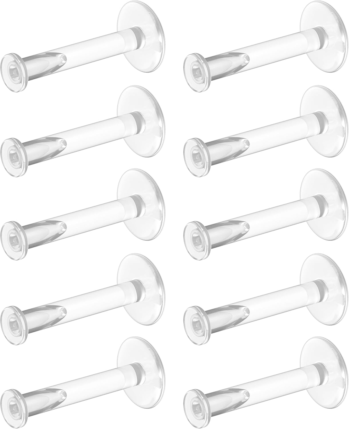 Clear Piercing Retainers, Flat Push-In Plastic Studs for Sports Work School and Medical Use, Suitable for Ear Cartilage Helix Tragus Lip Medusa Monroe, 16G 18G