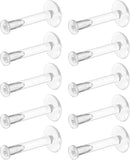 Clear Piercing Retainers, Flat Push-In Plastic Studs for Sports Work School and Medical Use, Suitable for Ear Cartilage Helix Tragus Lip Medusa Monroe, 16G 18G