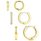 Small Huggie Hoop Earrings Set for Women, Gold Plated Hoops Stacks for Multiple Piercings, Dainty Cute Mini Lightweight Cartilage Studs Trendy Jewelry Gift