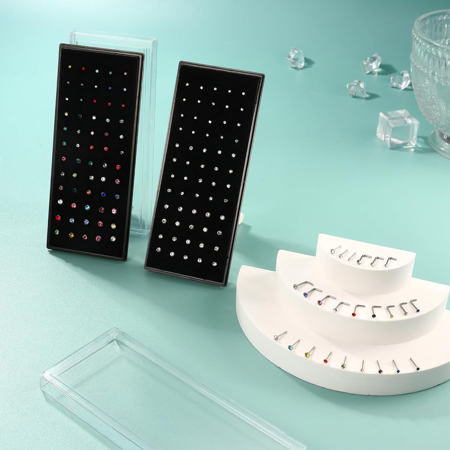 Straight L Shaped Stainless Steel Nose Studs Rings Piercing Body Jewelry 20G-22G 1.5mm 2mm 2.5mm