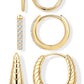 Small Huggie Hoop Earrings Set for Women, Gold Plated Hoops Stacks for Multiple Piercings, Dainty Cute Mini Lightweight Cartilage Studs Trendy Jewelry Gift