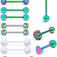 5/8in(16mm) L, 14G Tongue Piercing Barbells Multicolor Surgical Stainless Steel Long Nipple Piercing Barbells Body Jewelry for Women