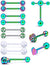 5/8in(16mm) L, 14G Tongue Piercing Barbells Multicolor Surgical Stainless Steel Long Nipple Piercing Barbells Body Jewelry for Women