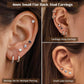 Jstyle Surgical Steel Earrings for Sensitive Ears Hypoallergenic 20G Stainless Steel Stud Hoop Earrings for Women Men Small Opal Ball CZ Surgical Steel Flat Back Earrings Cartilage Earrings Hoop Stud