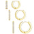 Small Huggie Hoop Earrings Set for Women, Gold Plated Hoops Stacks for Multiple Piercings, Dainty Cute Mini Lightweight Cartilage Studs Trendy Jewelry Gift