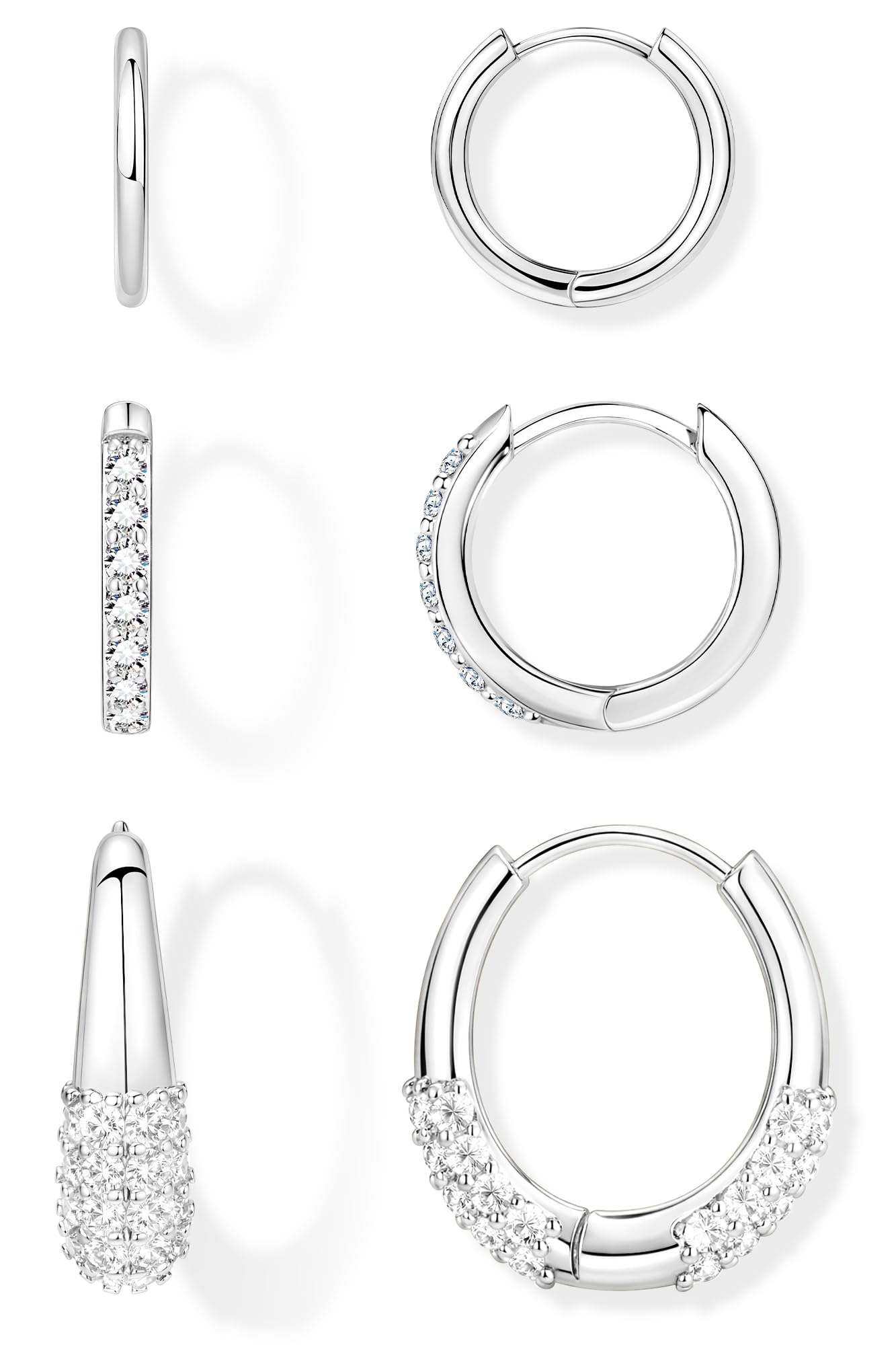 Small Huggie Hoop Earrings Set for Women, Gold Plated Hoops Stacks for Multiple Piercings, Dainty Cute Mini Lightweight Cartilage Studs Trendy Jewelry Gift
