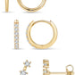 Small Huggie Hoop Earrings Set for Women, Gold Plated Hoops Stacks for Multiple Piercings, Dainty Cute Mini Lightweight Cartilage Studs Trendy Jewelry Gift