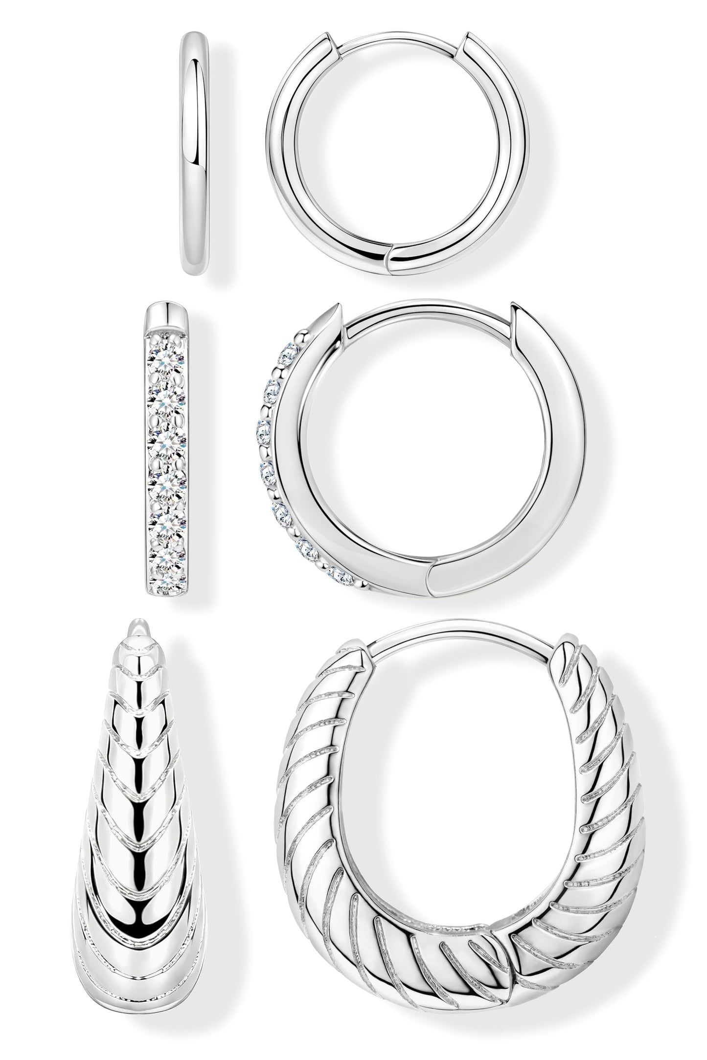 Small Huggie Hoop Earrings Set for Women, Gold Plated Hoops Stacks for Multiple Piercings, Dainty Cute Mini Lightweight Cartilage Studs Trendy Jewelry Gift