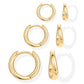 Small Huggie Hoop Earrings Set for Women, Gold Plated Hoops Stacks for Multiple Piercings, Dainty Cute Mini Lightweight Cartilage Studs Trendy Jewelry Gift