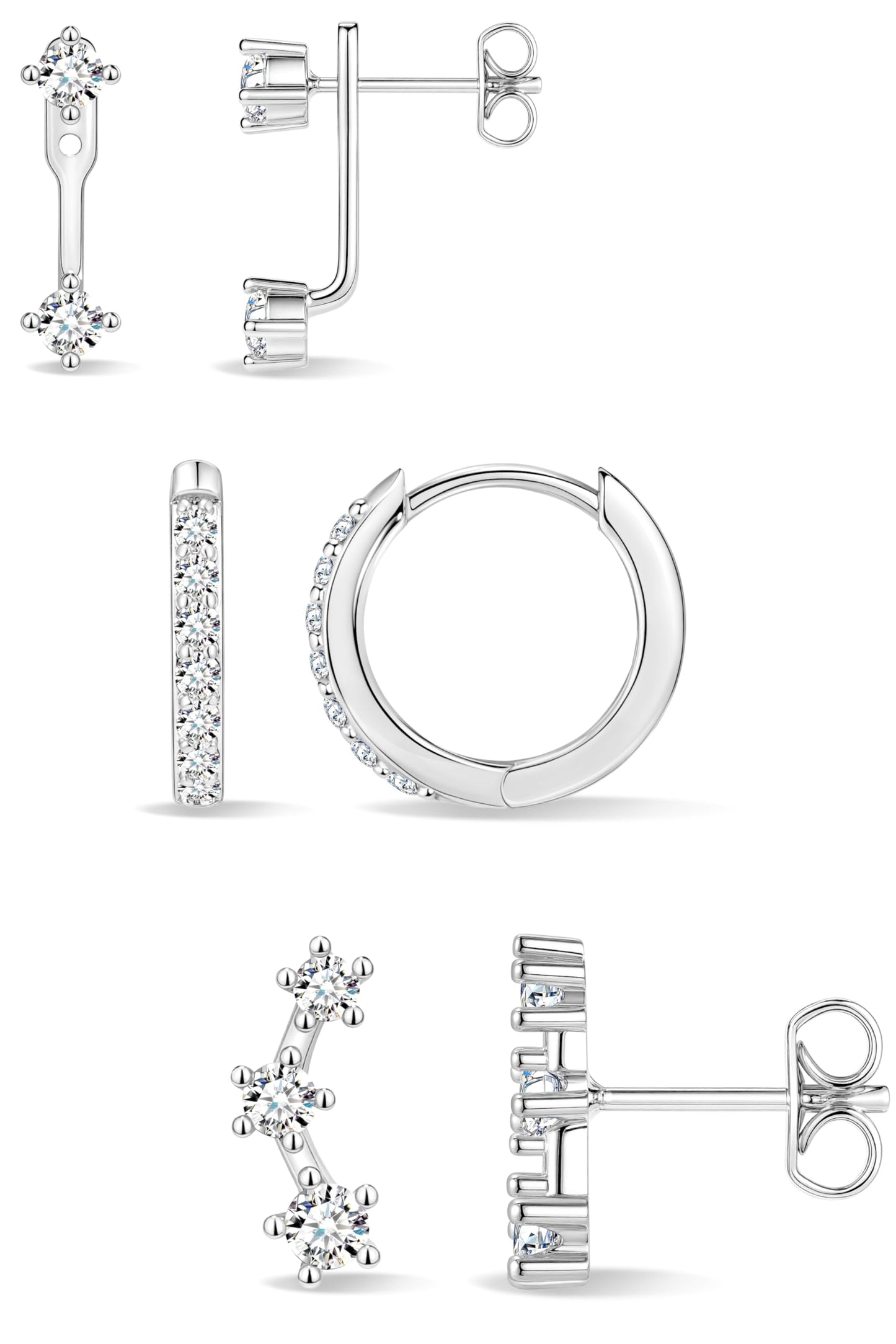 Small Huggie Hoop Earrings Set for Women, Gold Plated Hoops Stacks for Multiple Piercings, Dainty Cute Mini Lightweight Cartilage Studs Trendy Jewelry Gift