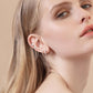 Surgical Steel Flat Back Earrings Set for Multiple Piercing Sensitive Ears,Sterling Silver Hypoallergenic Small Cartilage Huggie Hoop Earrings Titanium Tiny CZ Pearl Opal Stud Earrings for Women
