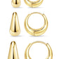 Small Huggie Hoop Earrings Set for Women, Gold Plated Hoops Stacks for Multiple Piercings, Dainty Cute Mini Lightweight Cartilage Studs Trendy Jewelry Gift