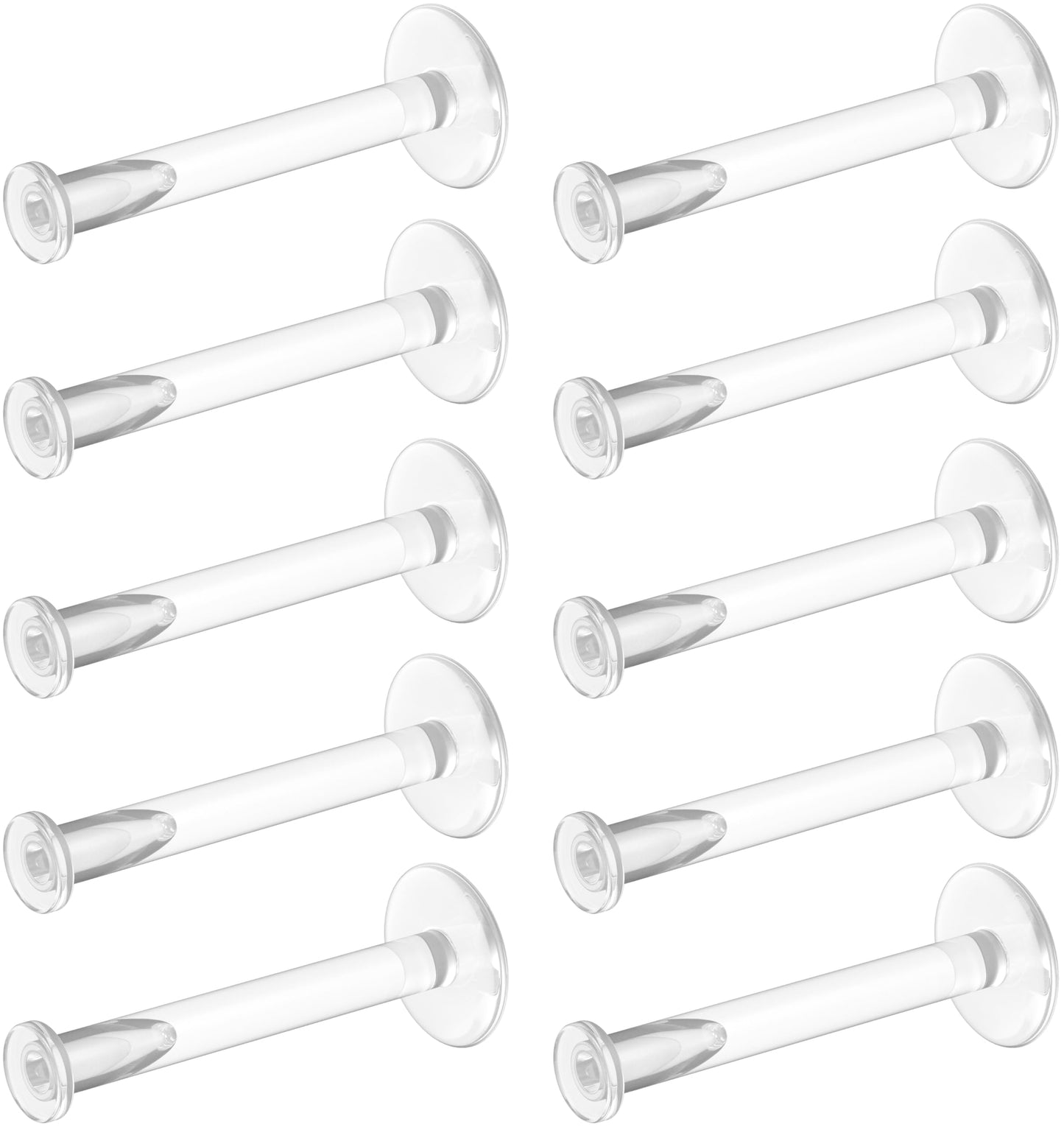 Clear Piercing Retainers, Flat Push-In Plastic Studs for Sports Work School and Medical Use, Suitable for Ear Cartilage Helix Tragus Lip Medusa Monroe, 16G 18G
