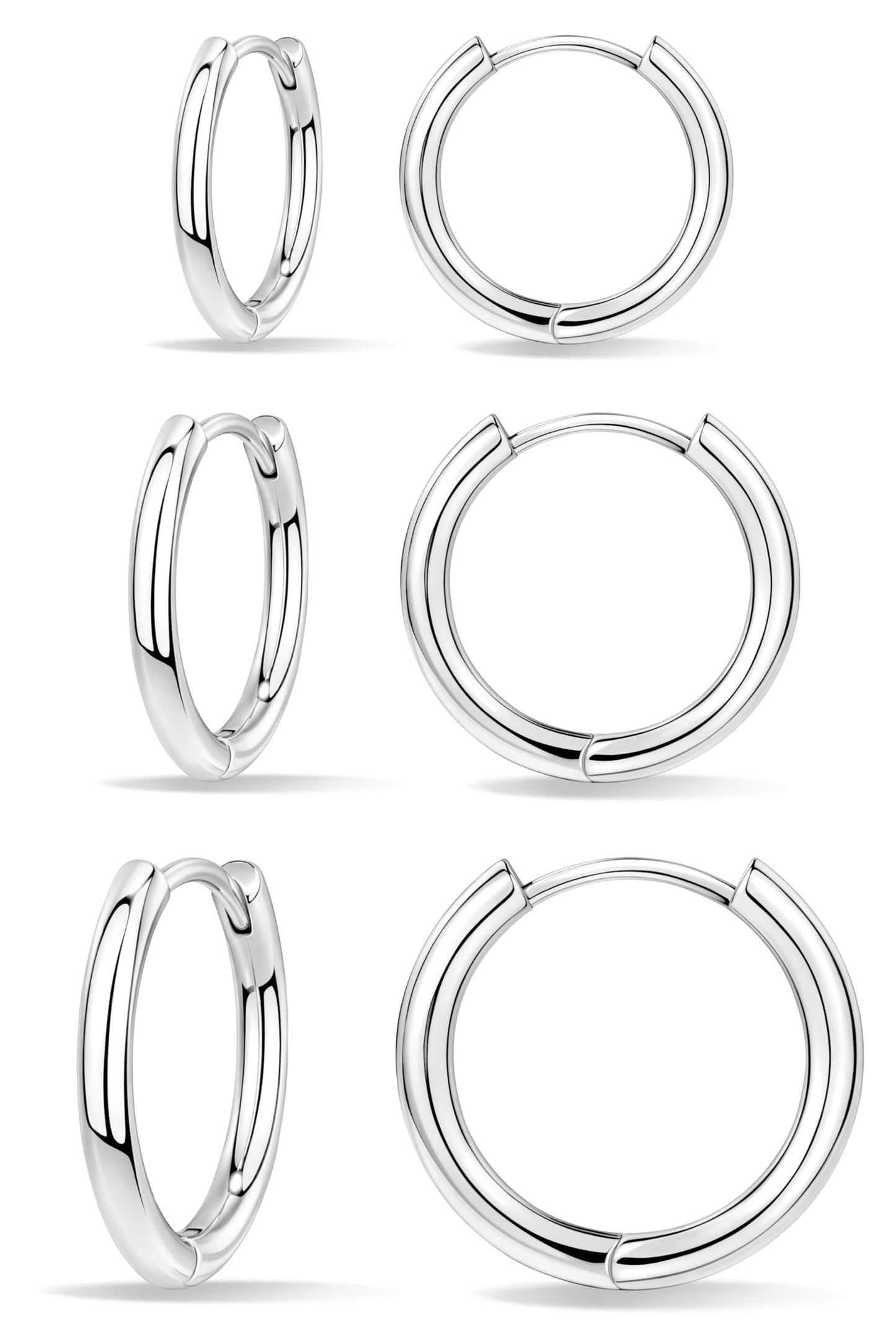 Small Huggie Hoop Earrings Set for Women, Gold Plated Hoops Stacks for Multiple Piercings, Dainty Cute Mini Lightweight Cartilage Studs Trendy Jewelry Gift