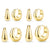 Small Huggie Hoop Earrings Set for Women, Gold Plated Hoops Stacks for Multiple Piercings, Dainty Cute Mini Lightweight Cartilage Studs Trendy Jewelry Gift