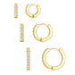 Small Huggie Hoop Earrings Set for Women, Gold Plated Hoops Stacks for Multiple Piercings, Dainty Cute Mini Lightweight Cartilage Studs Trendy Jewelry Gift