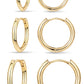 Small Huggie Hoop Earrings Set for Women, Gold Plated Hoops Stacks for Multiple Piercings, Dainty Cute Mini Lightweight Cartilage Studs Trendy Jewelry Gift
