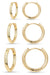 Small Huggie Hoop Earrings Set for Women, Gold Plated Hoops Stacks for Multiple Piercings, Dainty Cute Mini Lightweight Cartilage Studs Trendy Jewelry Gift