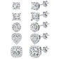 5 Pairs 14K Gold Plated Stud Earrings for Women, Hypoallergenic Earring Sets for Multiple Piercing, Premium Cubic Zirconia Studs Earrings for Women